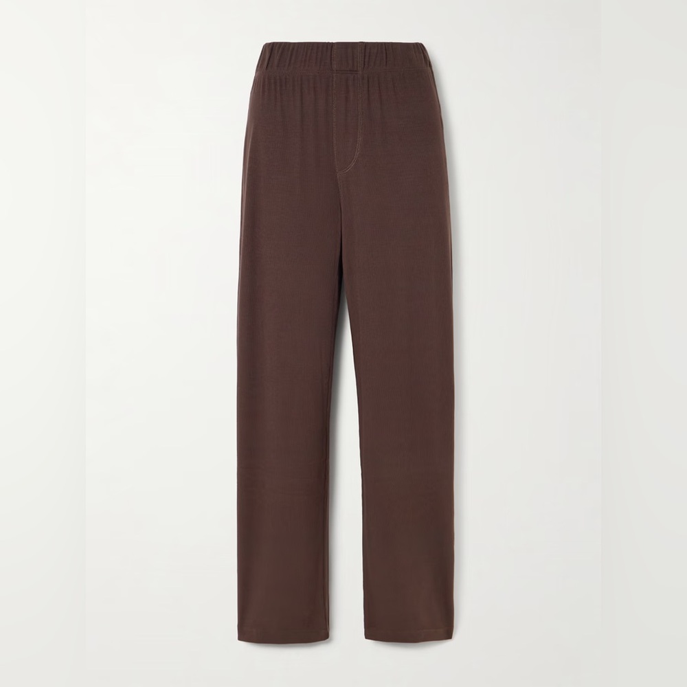 NWT Eterne Lounge ribbed stretch-jersey staight-leg pants